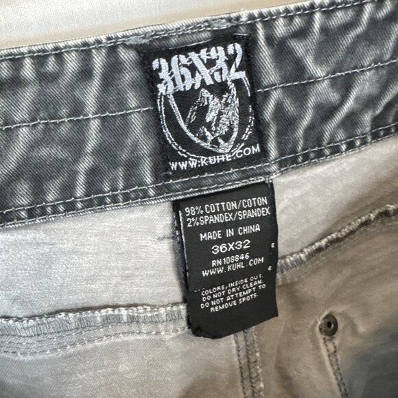 KUHL Rydr Men’s 36x32 Gray Pants Vintage Patina Dye Articulated Knees - Picture 7 of 9